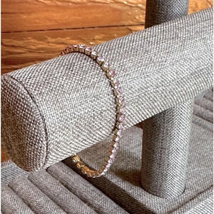 Lavender Alexandrite CZ 18K Gold Stainless Steel Tennis Bracelet June Birthstone